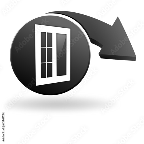 fenêtre sur symbole noir