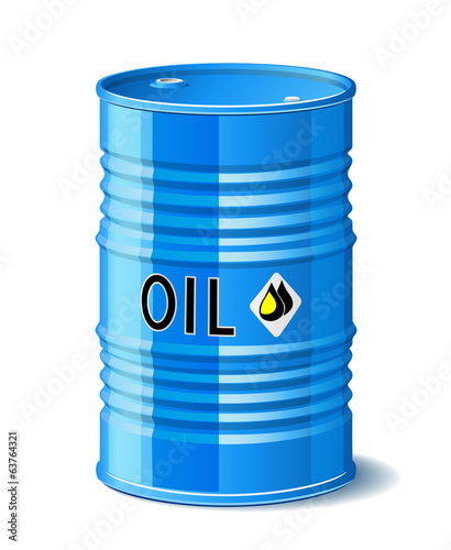 Metal barrel with oil.