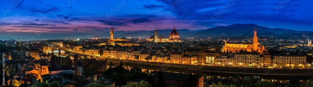 Florence, Italy - skyline view at twilight
