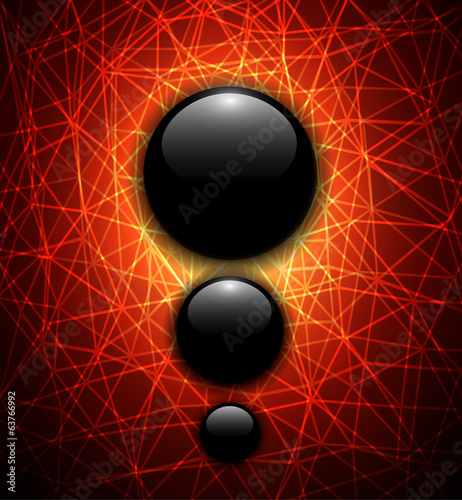 Abstract background glossy buttons on fiery lines texture