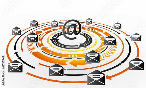 Email exchange abstract concept illustration