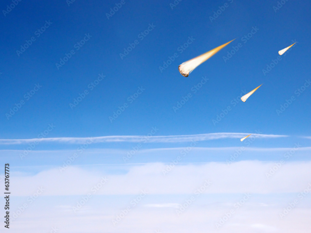 Fototapeta premium Meteorite collide with the Earth