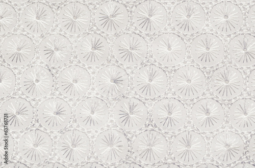 White embroidered fabric