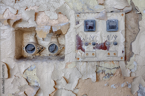 Old switches in an abandoned building