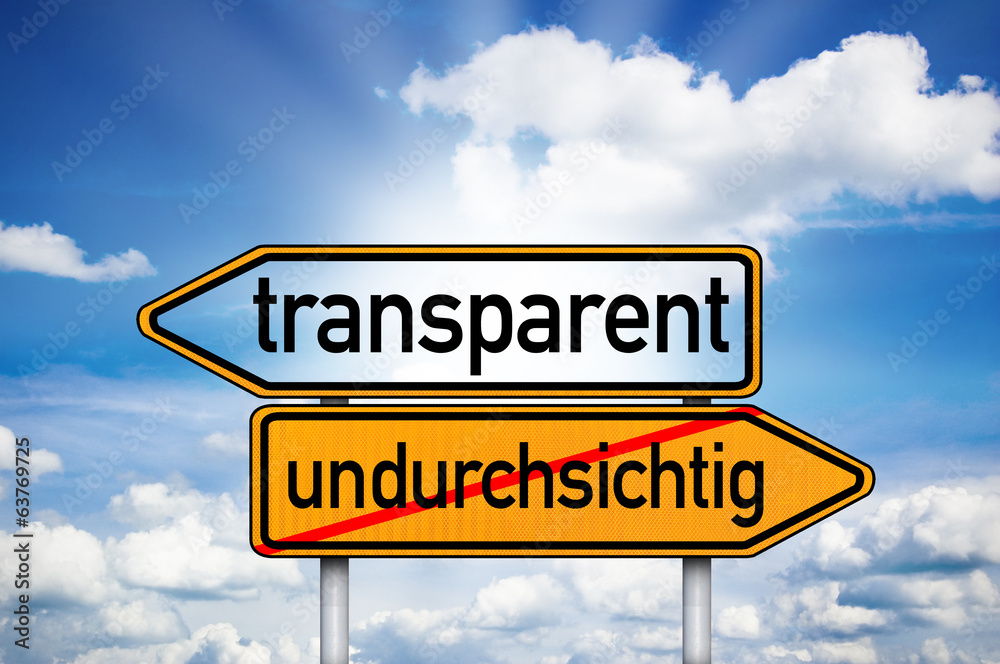 Wegweiser mit transparent und undurchsichtig Wegweiser mit transparent und undurchsichtig