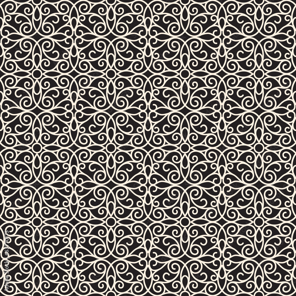 Abstract swirly lace texture, seamless pattern