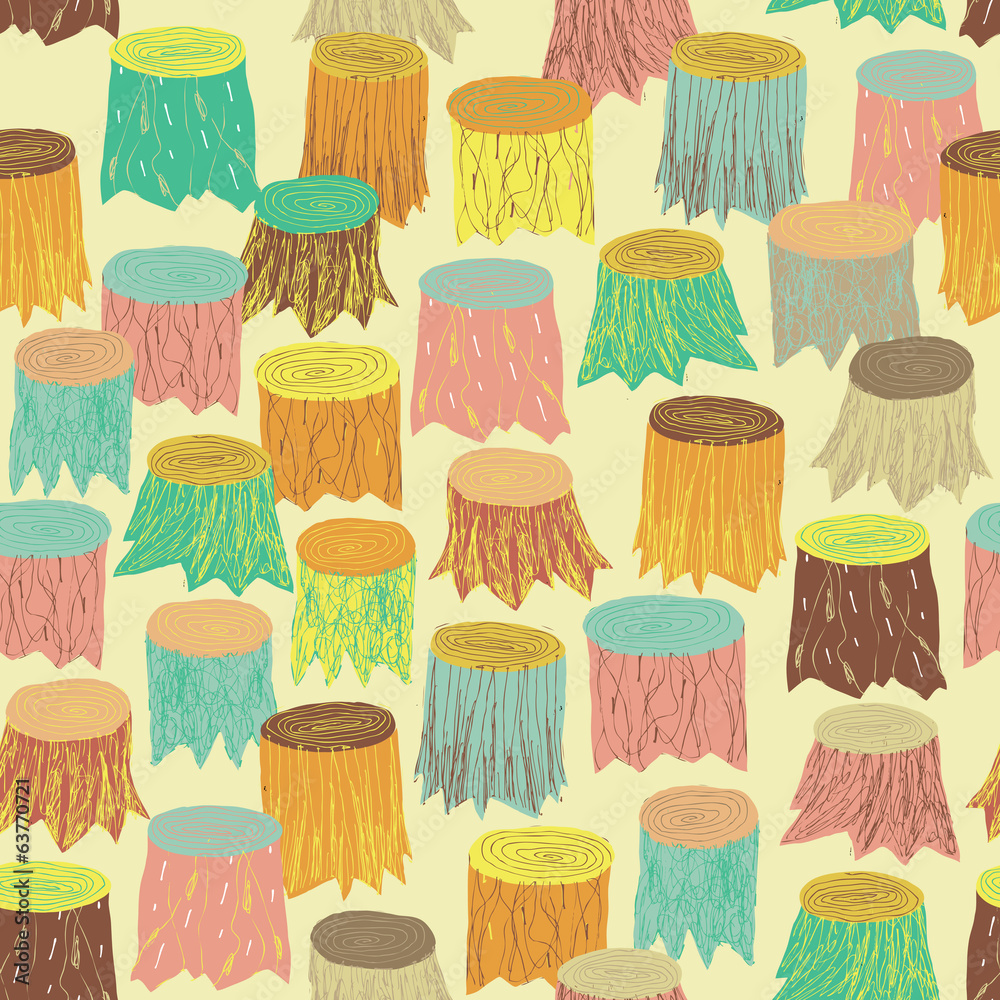 Trees seamless pattern in colors Trees seamless pattern in colors