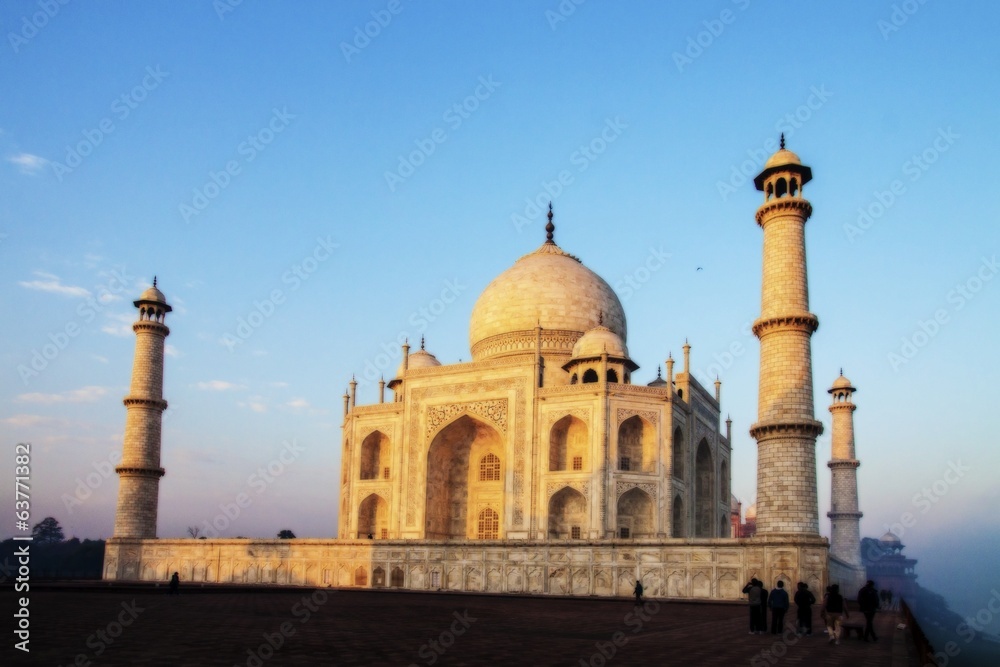 The Taj under Golden sunrays of winter morn