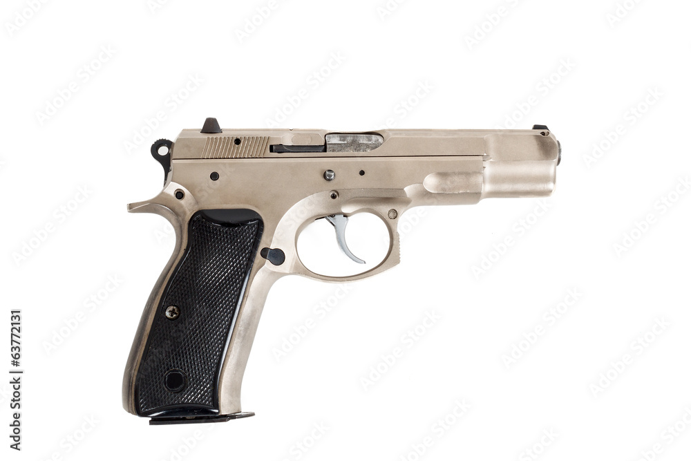 Semi-automatic gun isolated on white background