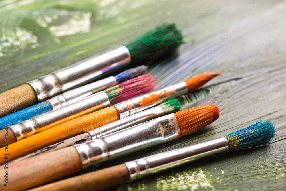 Fototapeta premium Paints and brushes