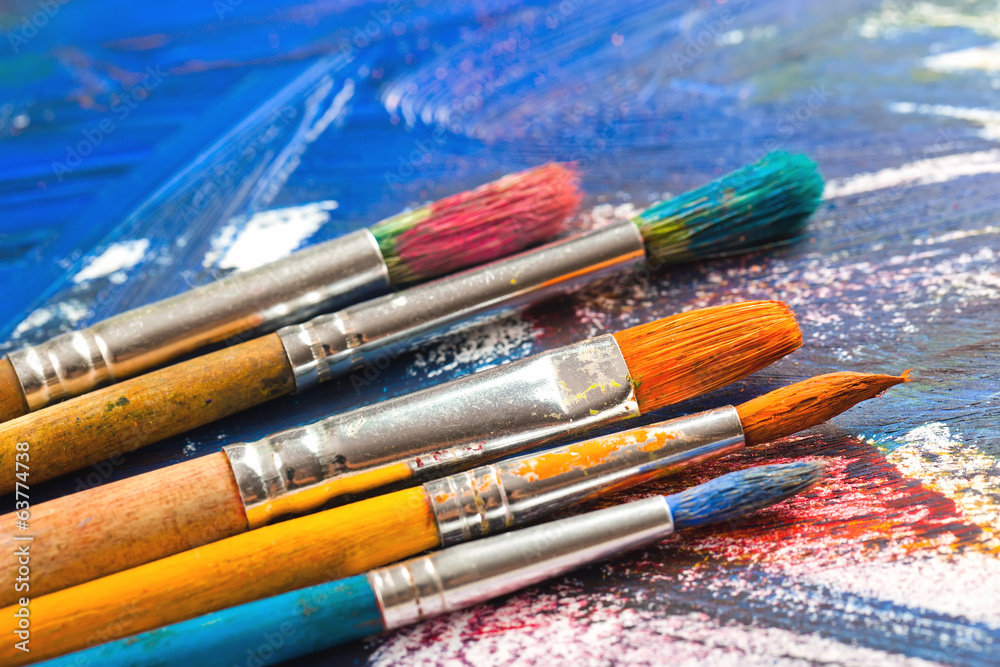 Fototapeta premium Paints and brushes