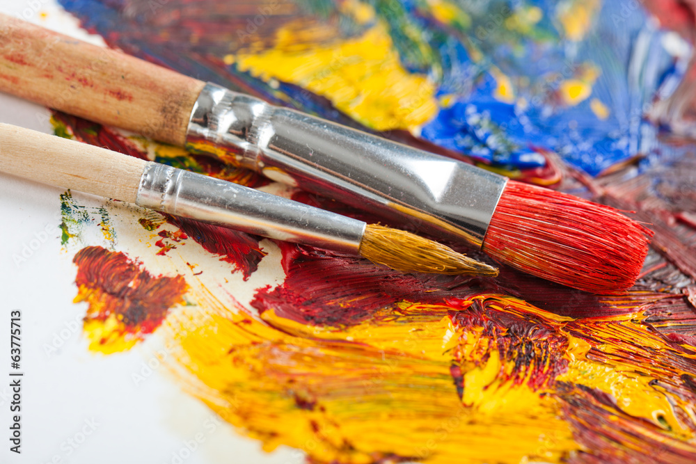 Obraz premium Paints and brushes