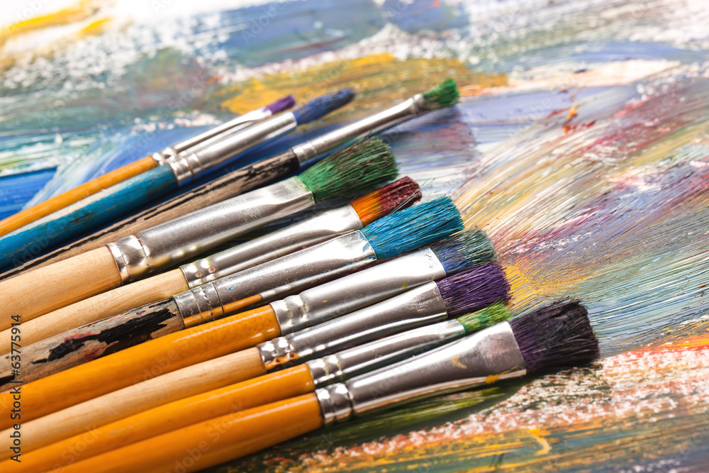 Obraz premium Paints and brushes