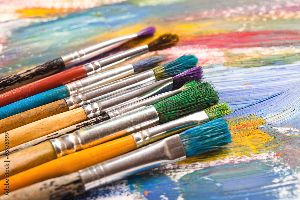 Obraz premium Paints and brushes