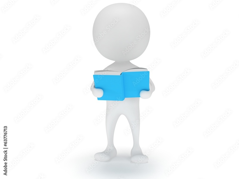 Man reading book. 3d render Man reading book. 3d render