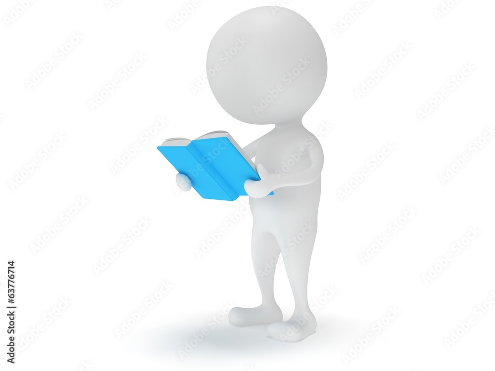 Man reading book. 3d render Man reading book. 3d render