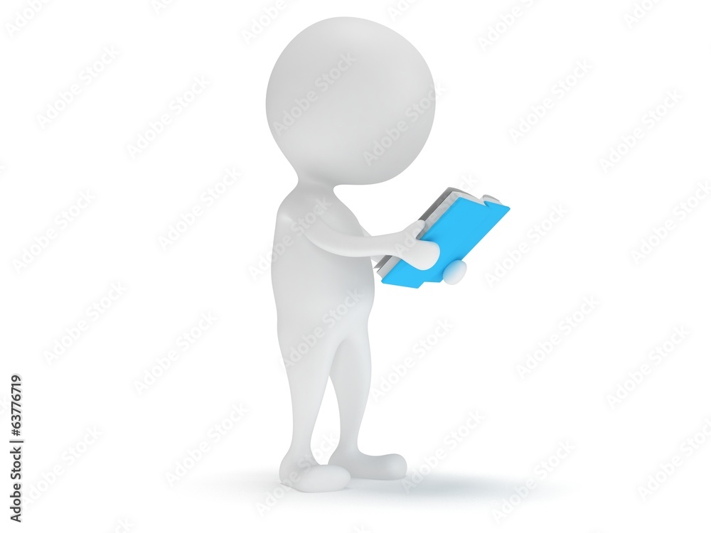 Man reading book. 3d render Man reading book. 3d render