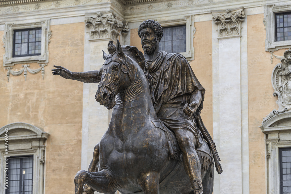 Equestrian Statue of Marcus Aurelius at Piazza del Campidoglio,