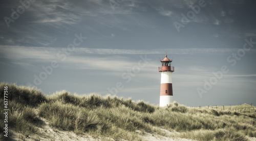 Lightouse on dune - changed color for vintage effect.