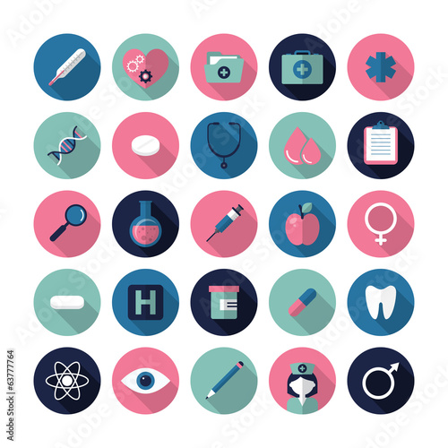 Flat modern design vector medical icons