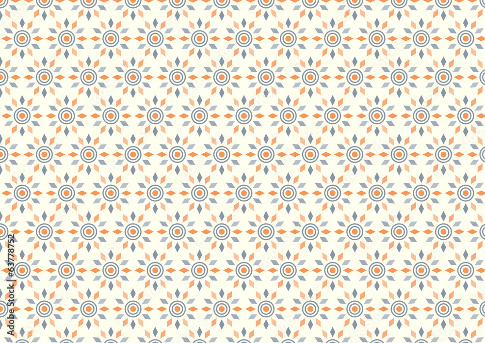 Abstract Circle and Rhomboid Pattern on Pastel Background