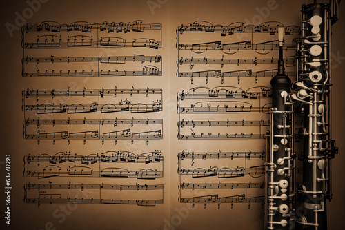 Musical instruments music sheet notes oboe photo