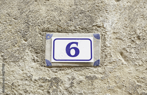 Number six on a wall