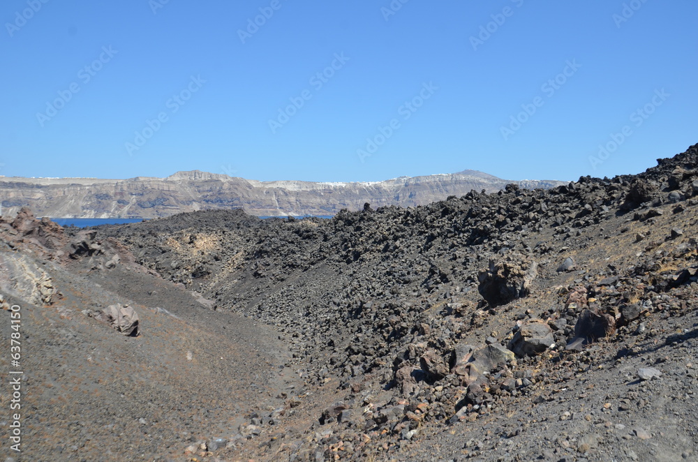 île volcanique près de Santorin, Grèce île volcanique près de Santorin, Grèce