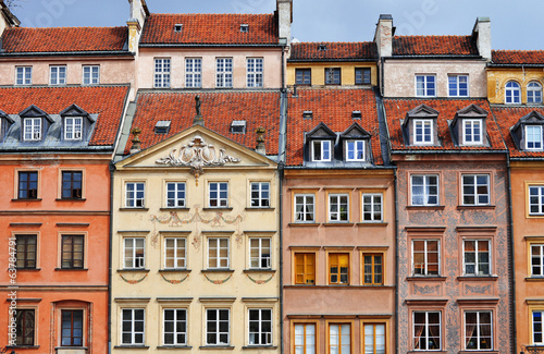 Architecture of Old Town in Warsaw, Poland