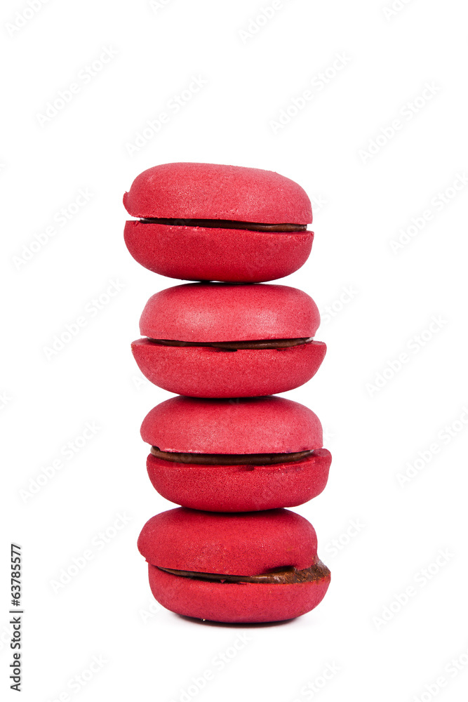 macarons stacked up isolated on white background macarons stacked up isolated on white background