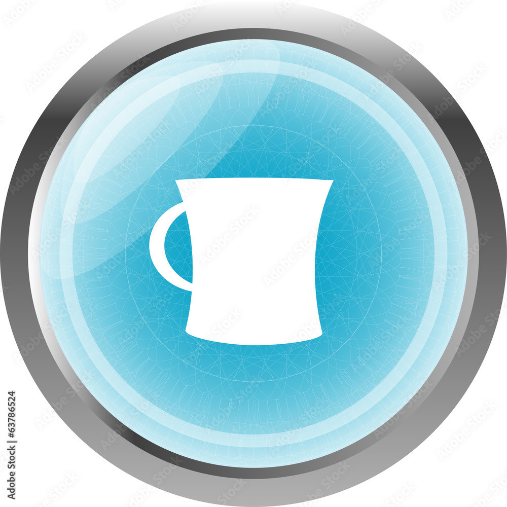 coffee cup button icon isolated on white coffee cup button icon isolated on white