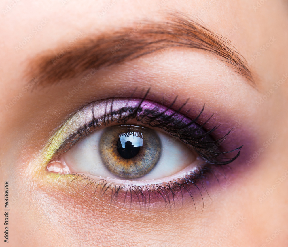 Closeup of beautiful eye with glamorous makeup Closeup of beautiful eye with glamorous makeup