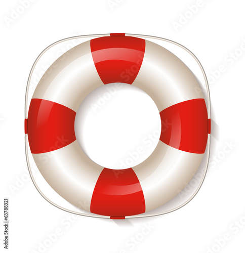 White life buoy. Vector Illustration.