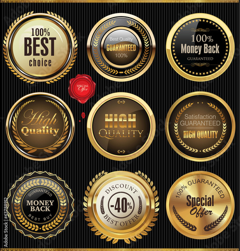 Premium quality badges and labels
