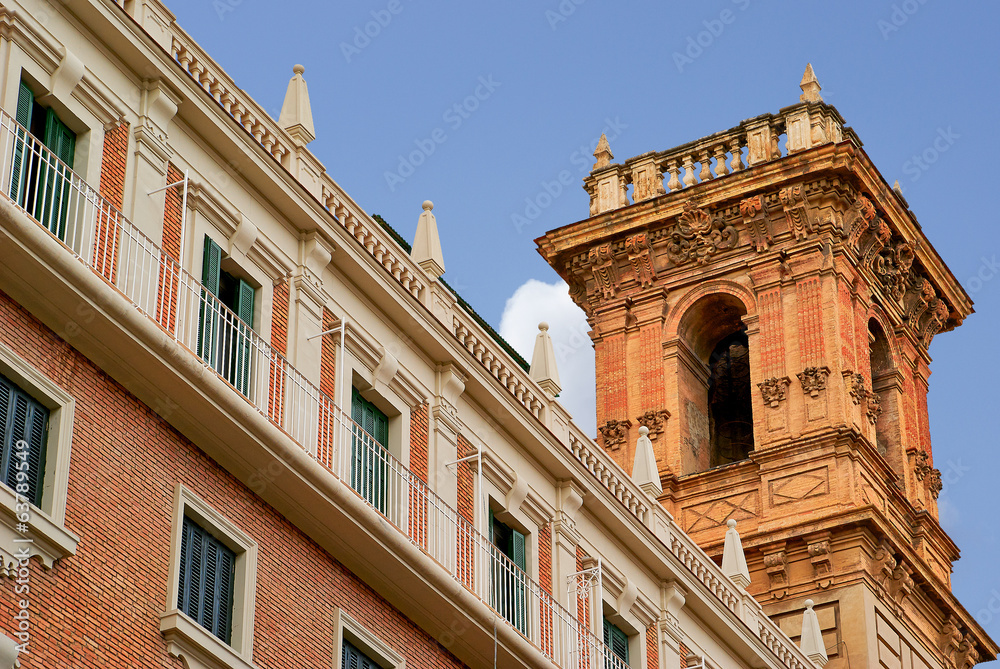 buildings with lace fronts of city Valencia Spain buildings with lace fronts of city Valencia Spain