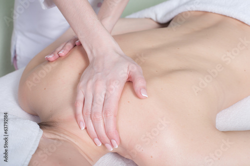 relaxing with hand massage at beauty spa