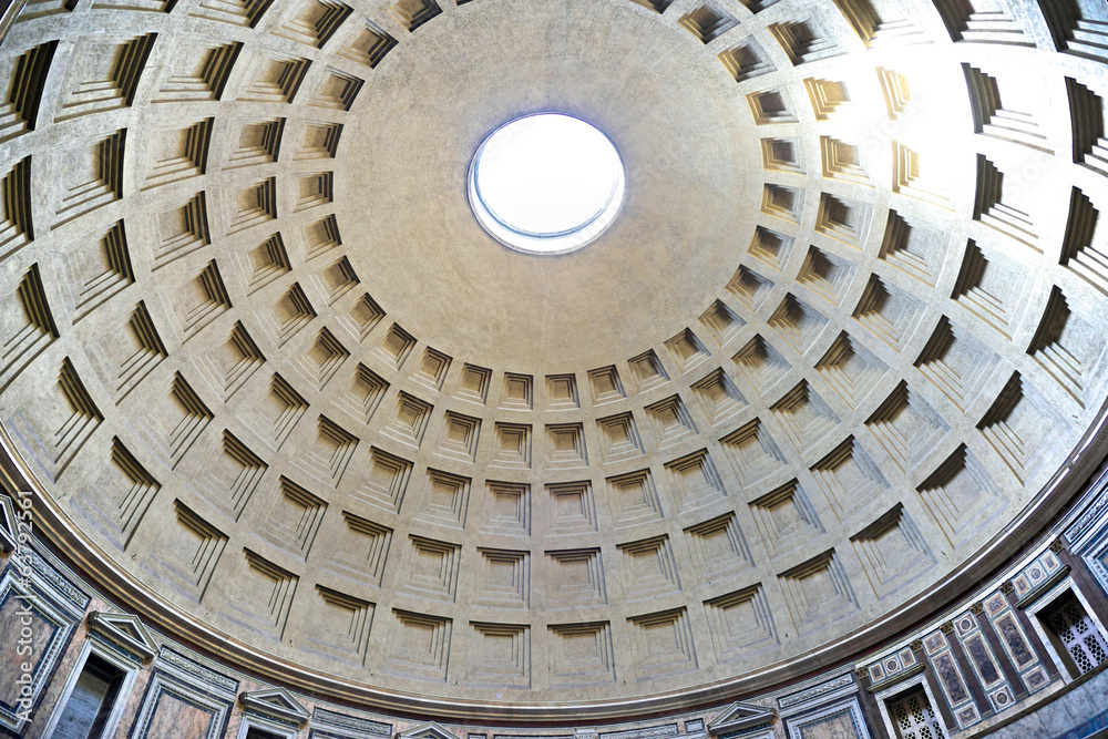 Under the dome of Pantheon, Rome, Italy