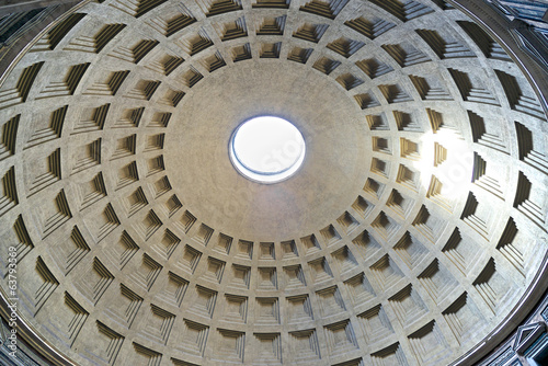 Under the dome of Pantheon, Rome, Italy