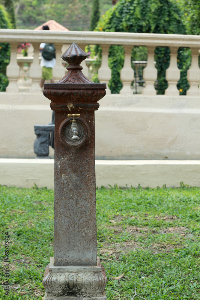 Antique faucets in the park