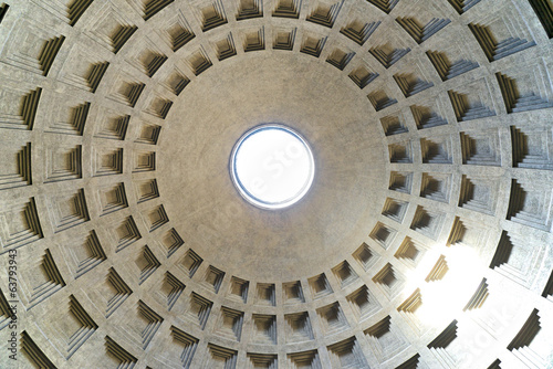 Under the dome of Pantheon, Rome, Italy