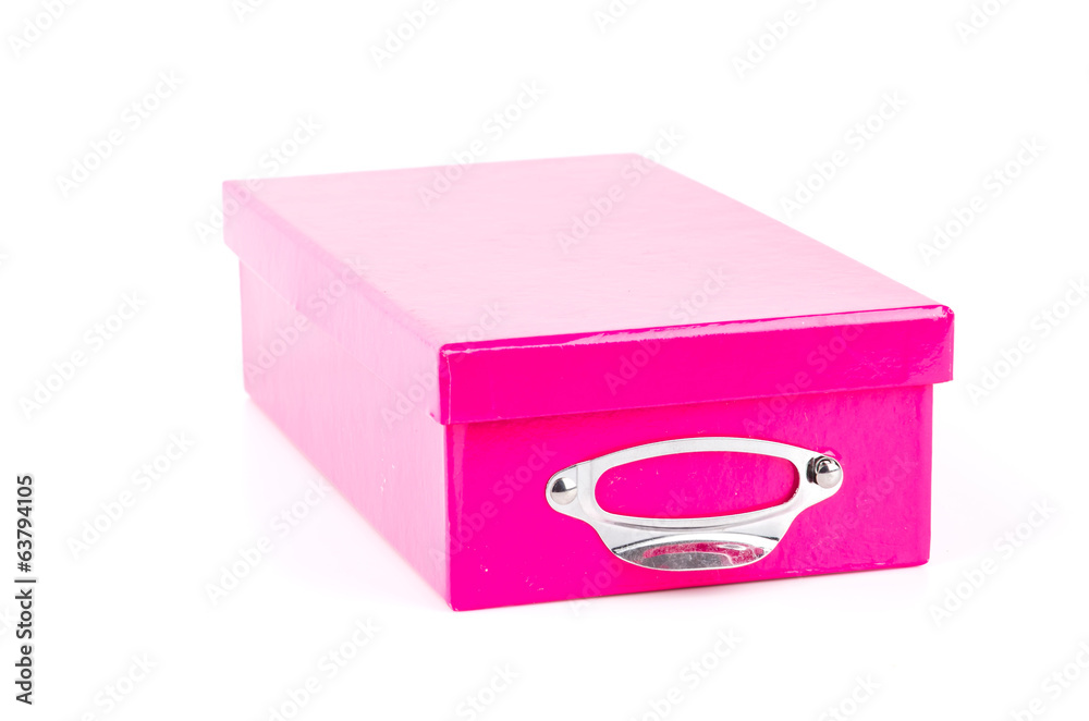 Pink box isolated white background Pink box isolated white background