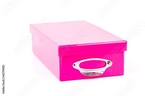 Pink box isolated white background