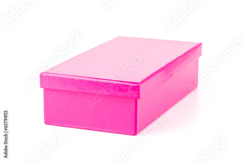 Pink box isolated white background