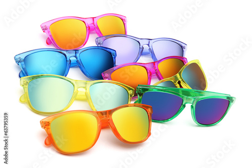 colored sunglasses, summer concept