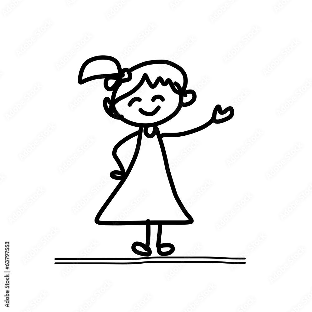 hand drawing cartoon concept happy kids hand drawing cartoon concept happy kids