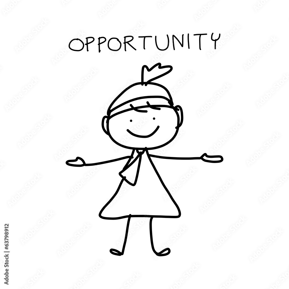 hand drawing cartoon concept happy business woman hand drawing cartoon concept happy business woman