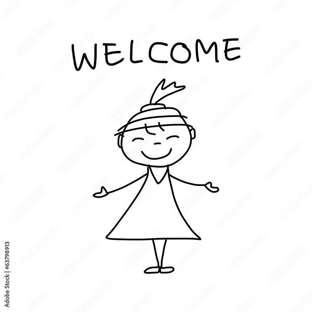 hand drawing cartoon concept happy business woman hand drawing cartoon concept happy business woman