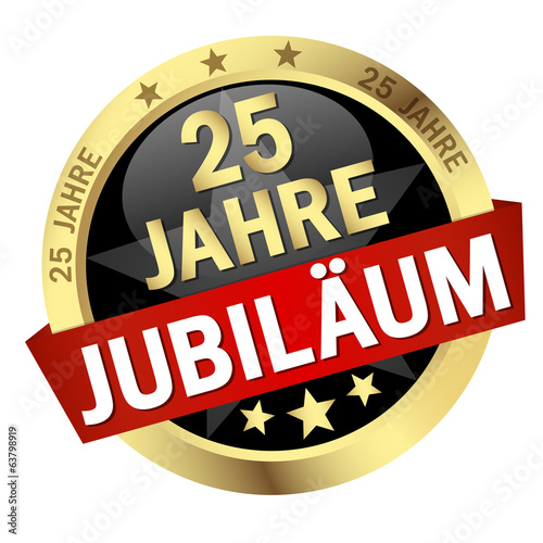 Button mit Banner " 25 JAHRE JUBILÄUM "