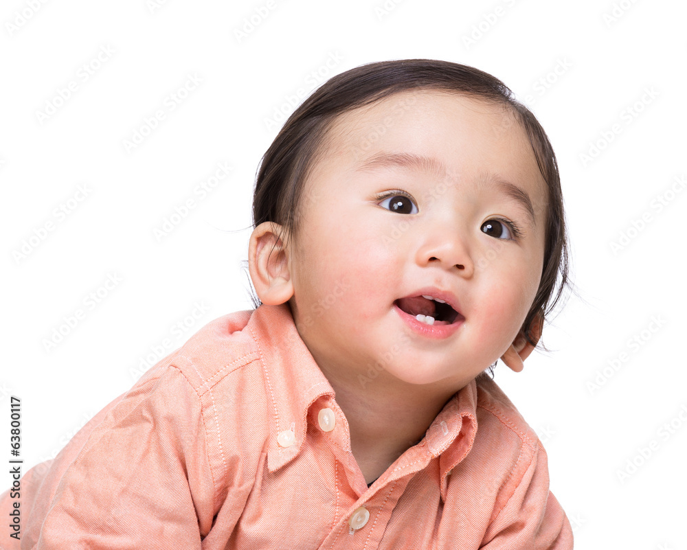 Asian baby boy smile