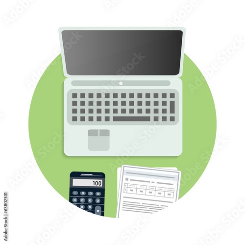 Business, office and marketing items icons.